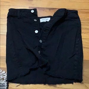 pacsun black jean skirt